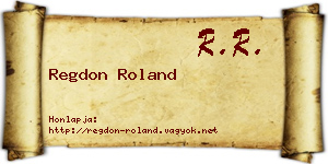 Regdon Roland névjegykártya